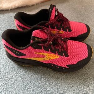 Brooks Trail Running Shoes in Pink and Yellow